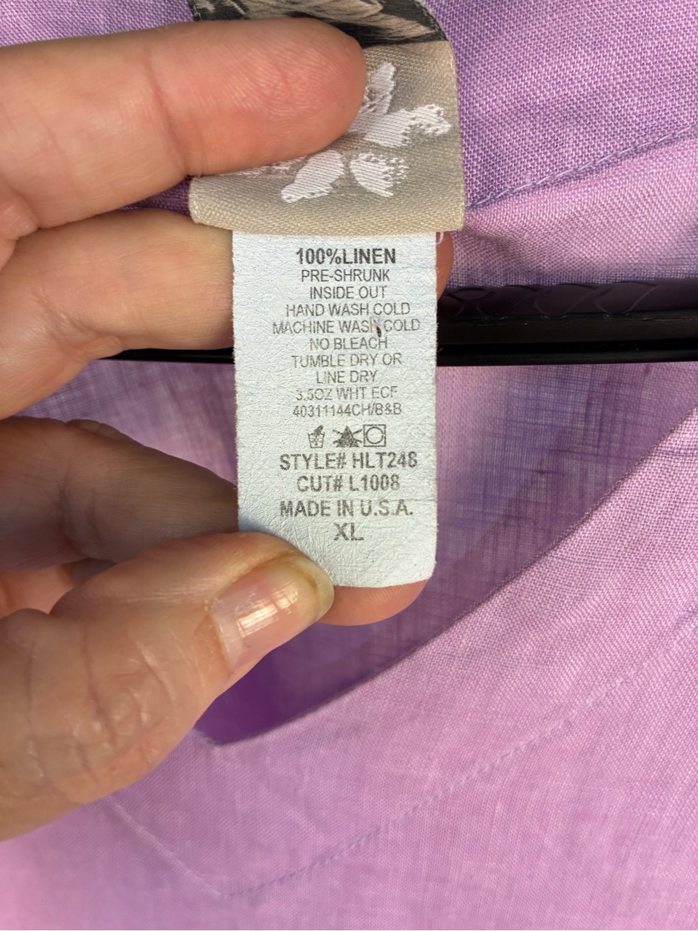 Match Point 100% Linen Lavender Tunic Top XL - Picture 6 of 8
